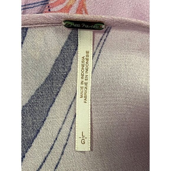 Free People Women Tunic Dress Size Large L Floral Cold Shoulder Long Sleeve EUC - Picture 7 of 8